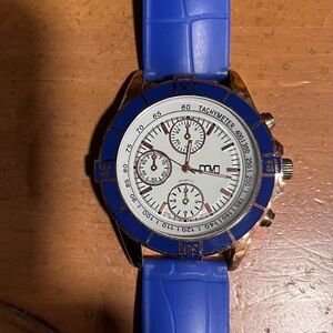 Tachymeter Watch with Blue Band, #9968. Needs Battery